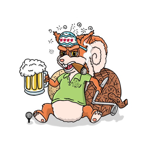 Drunk Squirrel Character