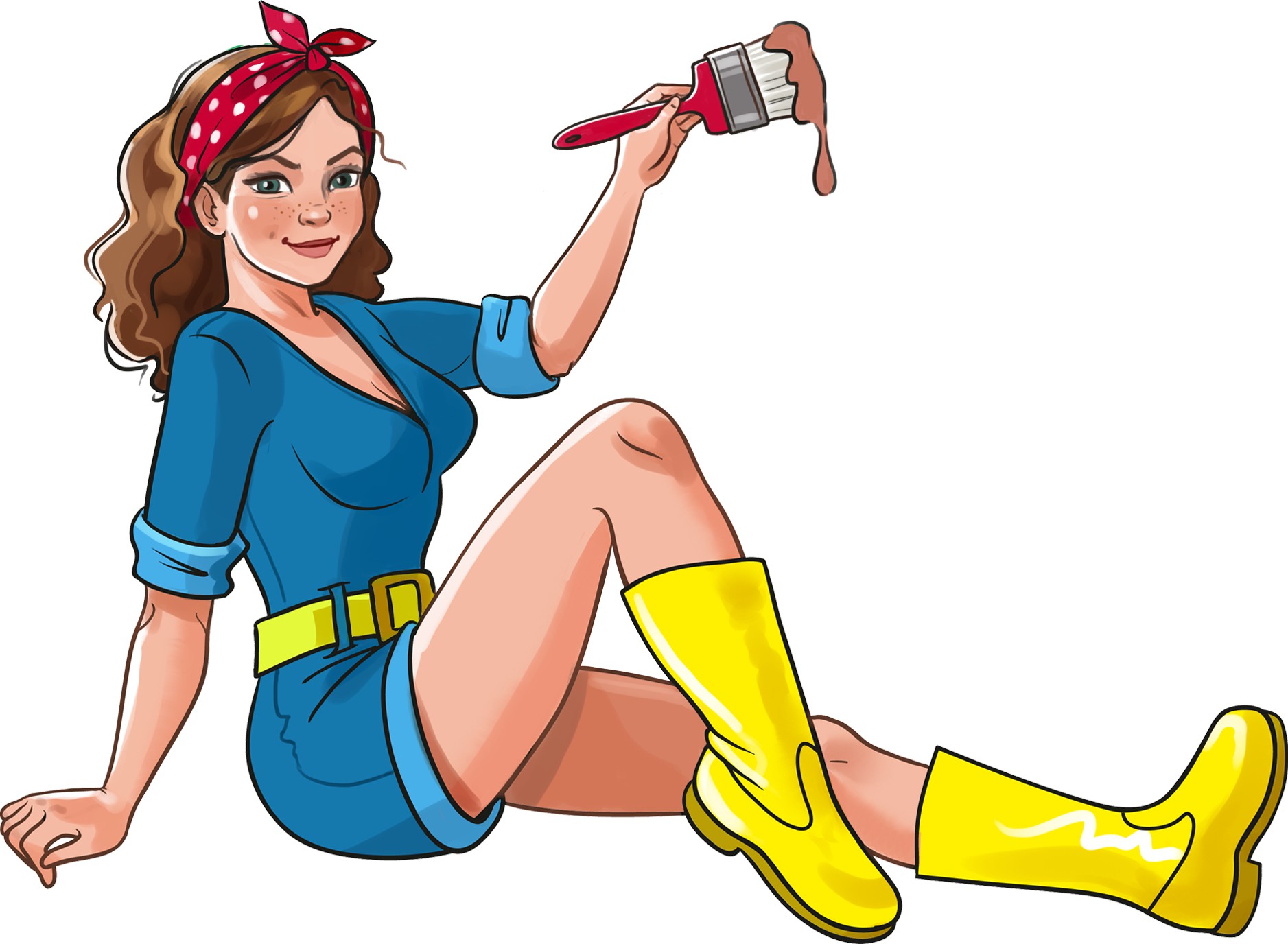 Fun, Powerful, Attractive Female Mascot for Product in Underground Boring Manufacturer
