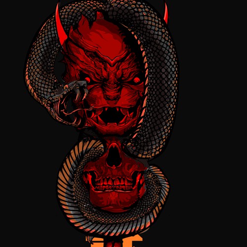 Snake X Skull X Demon illustration