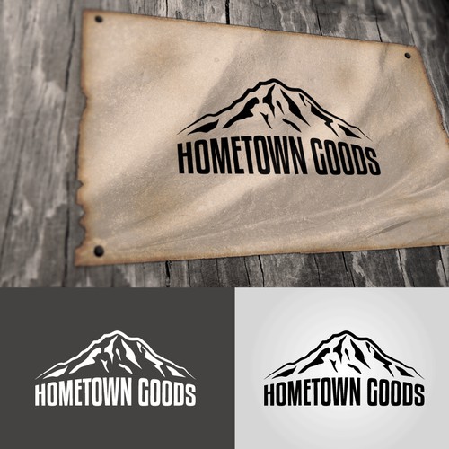 Create and be a part of the 'HomeTown Goods' clothing logo.