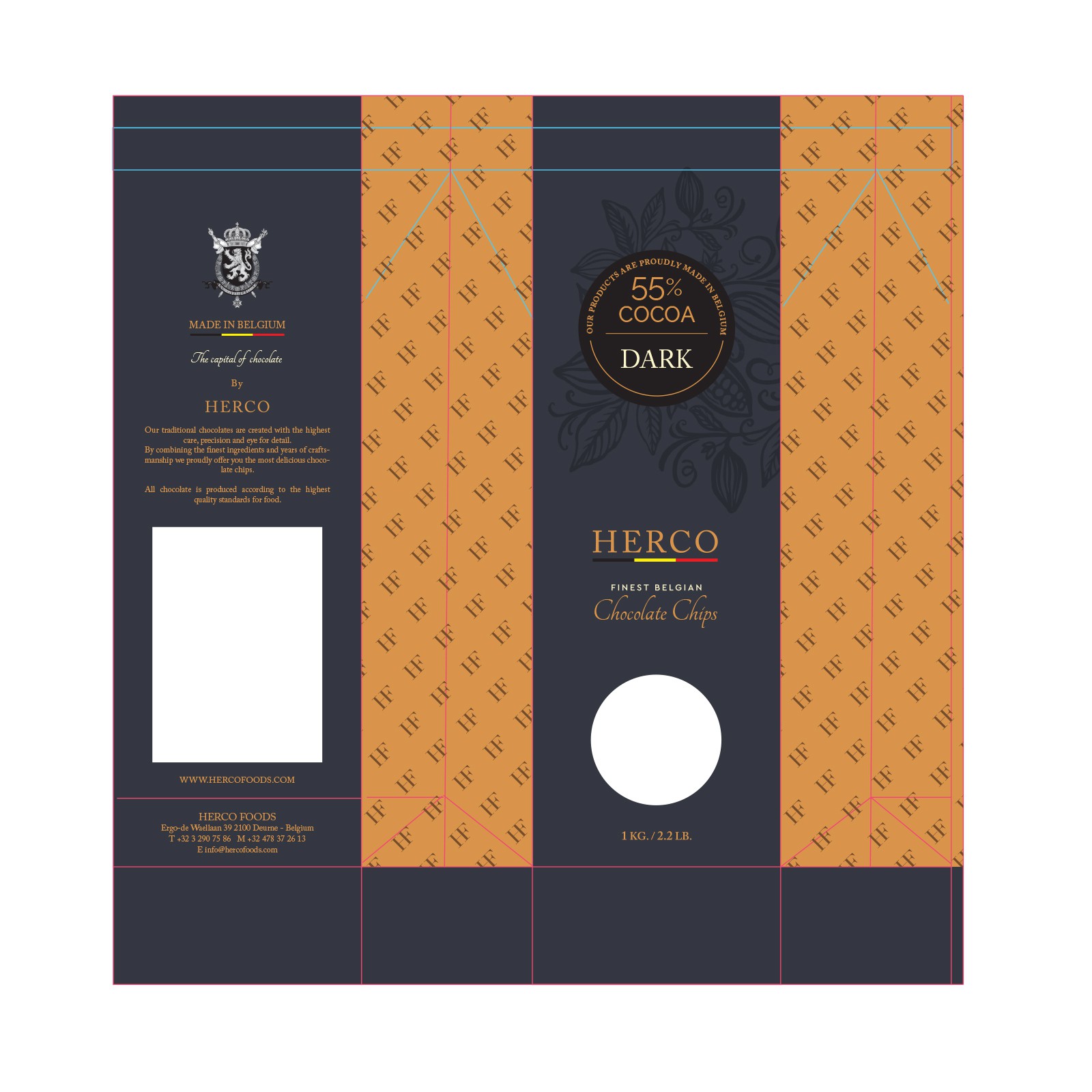 Bag and sticker design for finest Belgian chocolate chips (for baking/snacking)