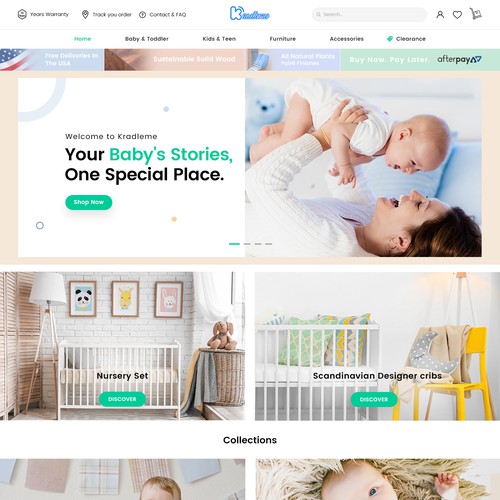 Modern Baby Furniture Store website Redesign.