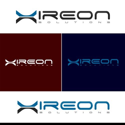 Create the next logo and business card for xireon solutions