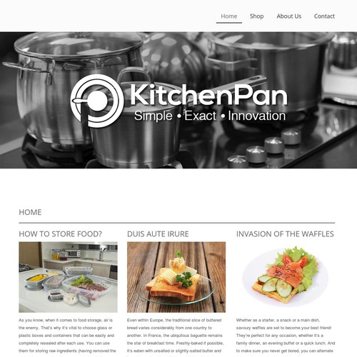 Kitchen Pan Web Siteand Logo Design