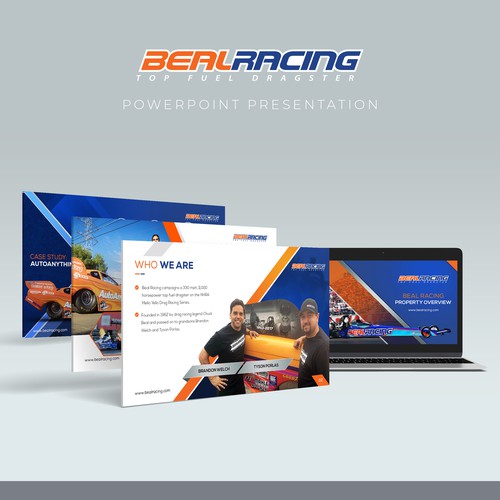 Auto racing team powerful powerpoint design