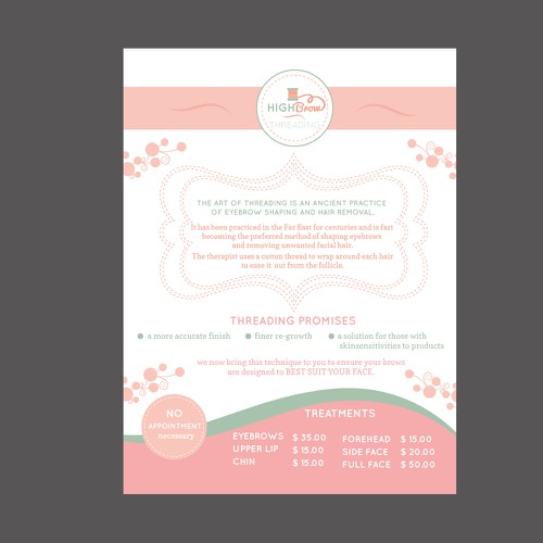 Playful logo & flyer for a new beauty service targeting busyprofessional girls