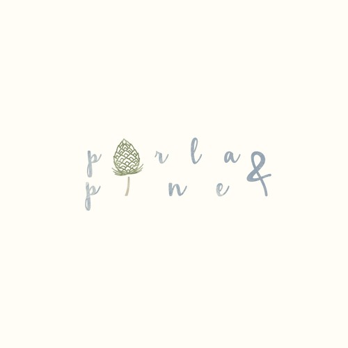 clean and feminine porla and pine logo