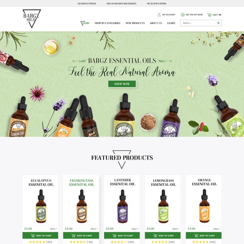 Essential Oils Shopify Custom Theme