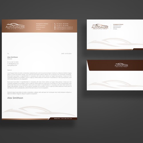 Letterhead and Envelope Design For Autogalerie Schweiz
