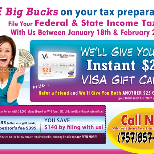 Post Card design for Tax Returns