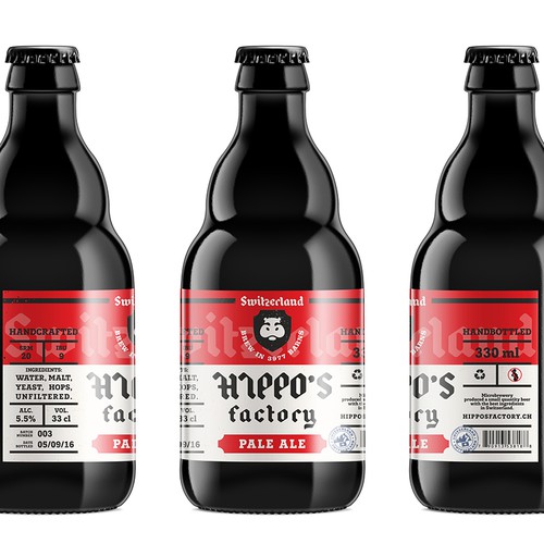 Label craft beer Hippo's factory