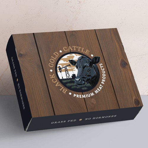 Private project, logo and box design for premium grass fed meat