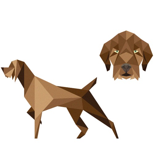 pudelpointer low-poly