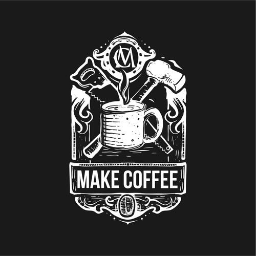 hand drawing logo for Make Coffee