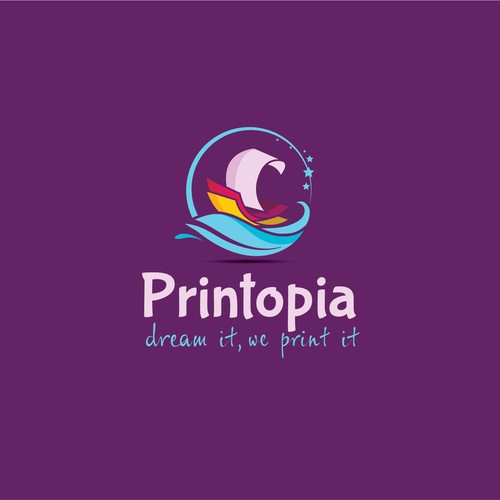 One of the options for the logo Printopia