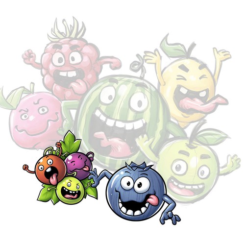 Goofy Fruit Characters 