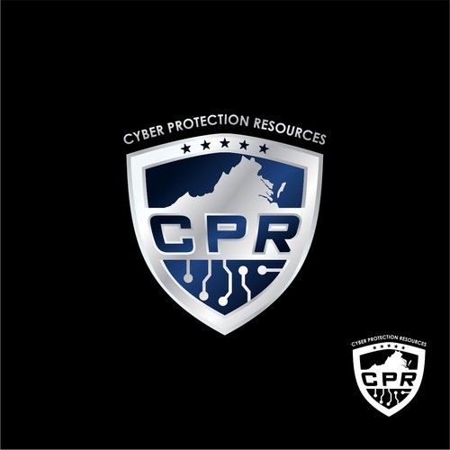 Masculine and elegant logo for cyber protection resources