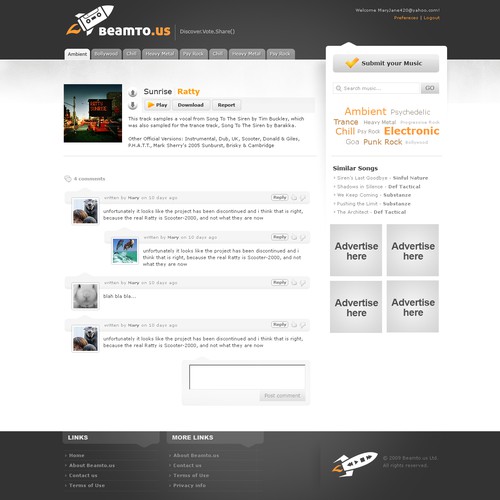 2009 - Site design for media distribution service