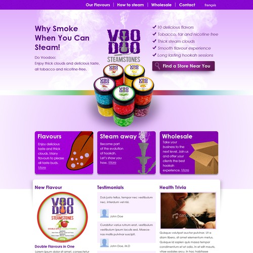 New website design wanted for Voodoo steamstones