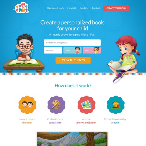 Ecommerce website design for personalized books for children