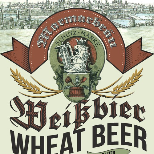 Wheat Beer Front Label for Bavarian Brewery
