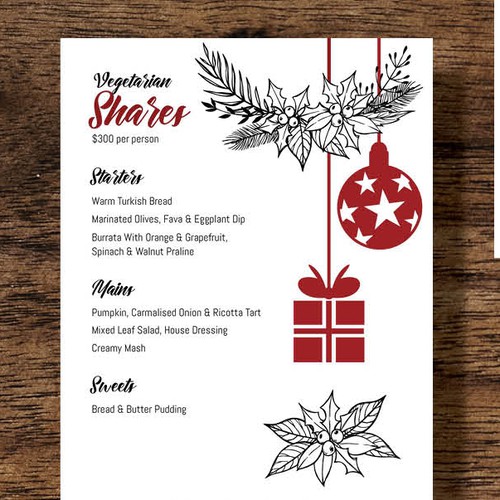 Beautiful Christmas Menu