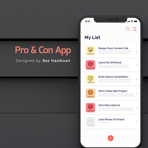 Design for Pro and Con App