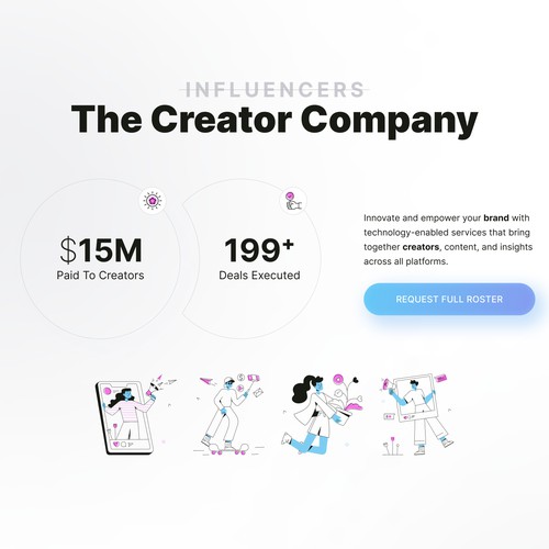 Influencer advertising web design