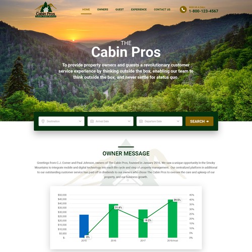Full Redesign for vacation rental disruptor The Cabin Pros