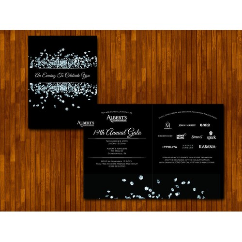 card or invitation for Albert's Diamond Jewelers