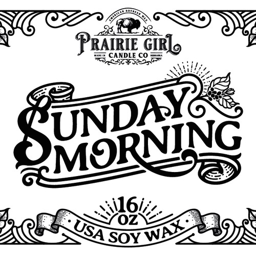 Prairie Girl Candle Co. Label Design