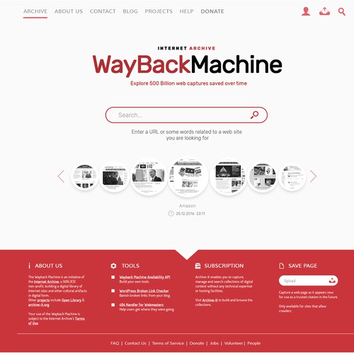 Wayback Machine Redesign