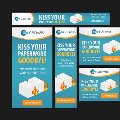 Create new banner ad designs for a company that helps businesses go paperless