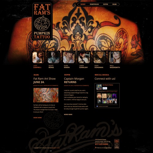 Web design wanted for Fat Ram's Pumpkin Tattoo