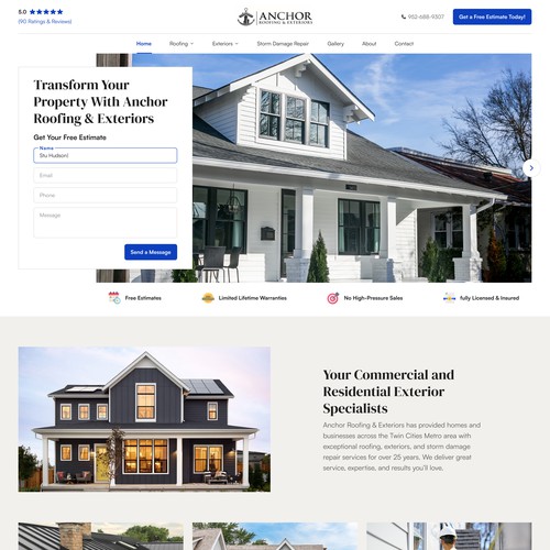 Anchor Roofing Website