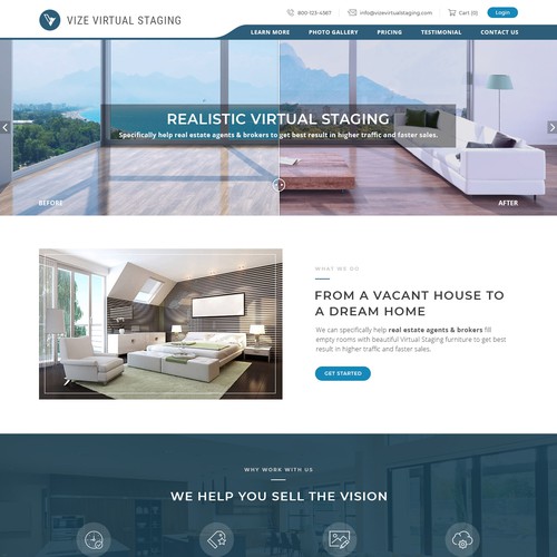 homepage for vize virtual staging