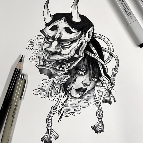 Hannya Mask Tattoo