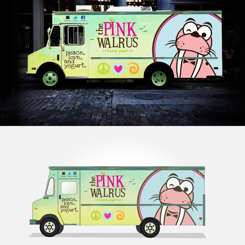 Create a Food Truck Wrap for The Pink Walrus Frozen Yogurt