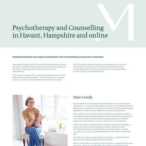 Squarespace Website for UK Psychotherapist