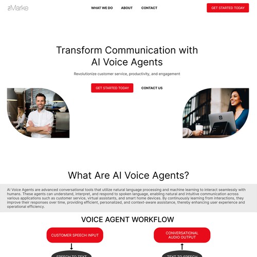 Lansing page for AI Voice Agent 