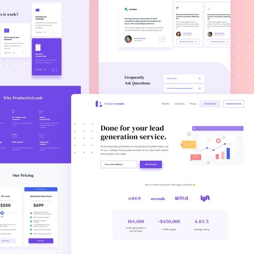 Productized business landing page