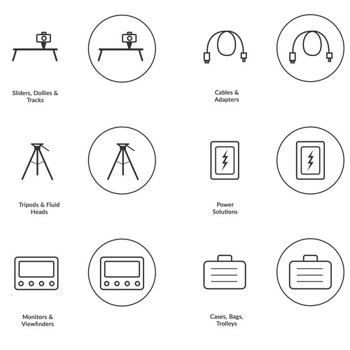 Icons Design for Online Shop Horizontal Menu
