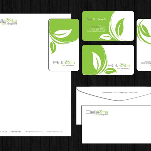 stationery for Bellavita salon management 