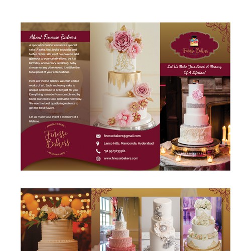Brochure contest entry for a cake business