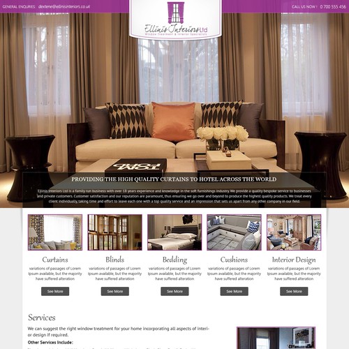 Design the quirky creative web page for Ellinis Interiors!