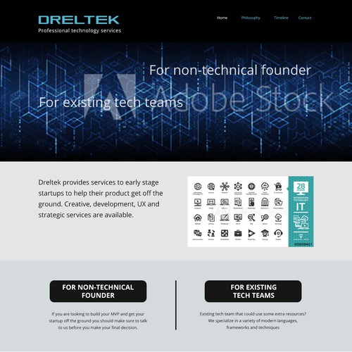 Clean slate/no existing design for technology services company