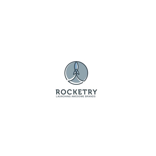 retro-modern look logo for Rocketry 