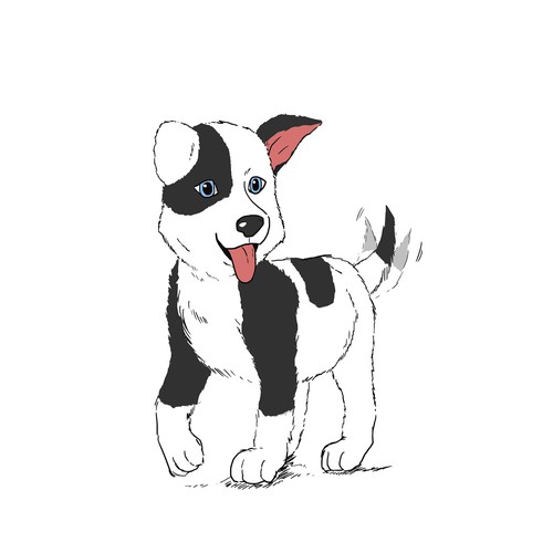 Plush dog doll illustration