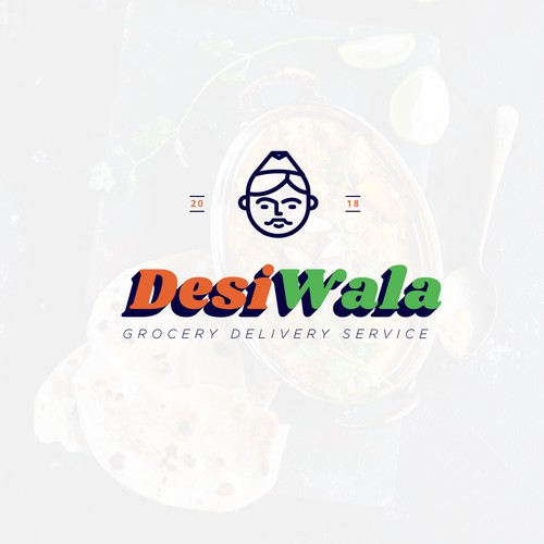 Trendy logo concept for Indian delivery store. 