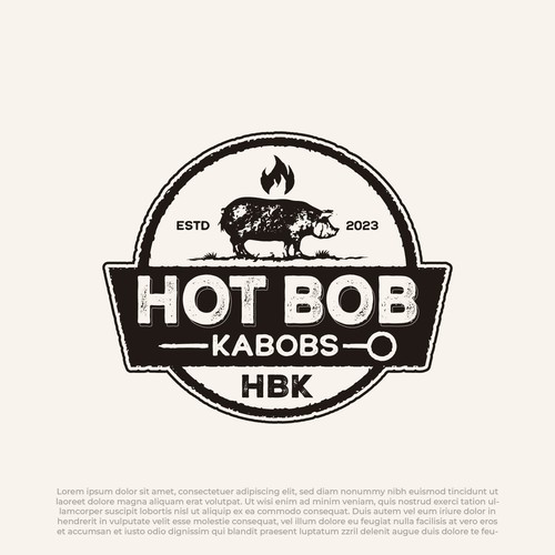 Bold Logo Concept for HotBob Kabobs